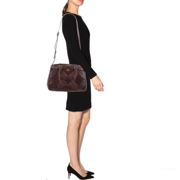 RARE!! Coach Leather & Suede Patchwork Empire Carryall Shoulder Bag MSRP $525 - Picture 7 of 11